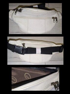 New Ameri Leather Fanny Pack W/ Multiple Zippered Compartments Womens One Size